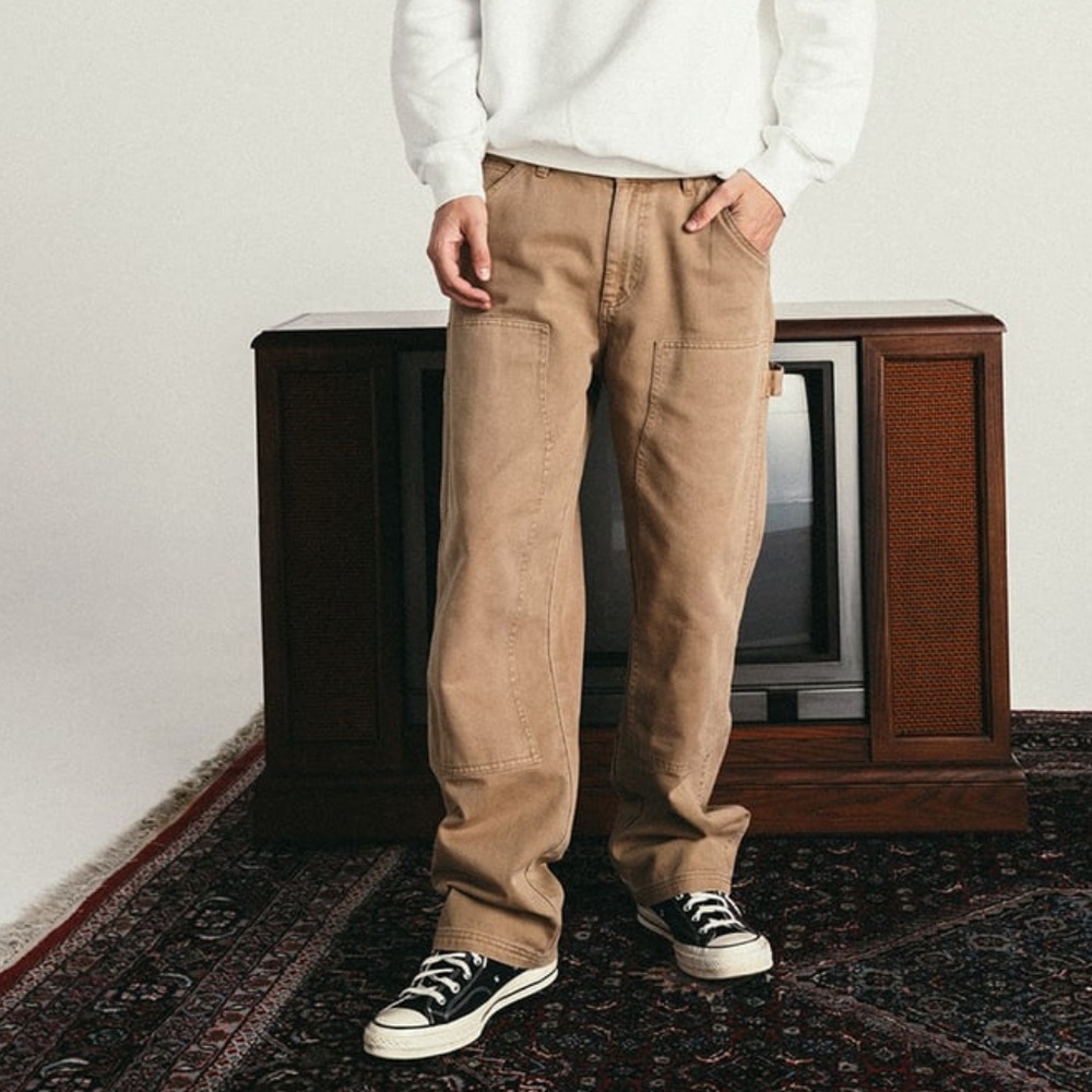 RSQ mens 32X32 Straight Twill Utility Pants, canvas brown